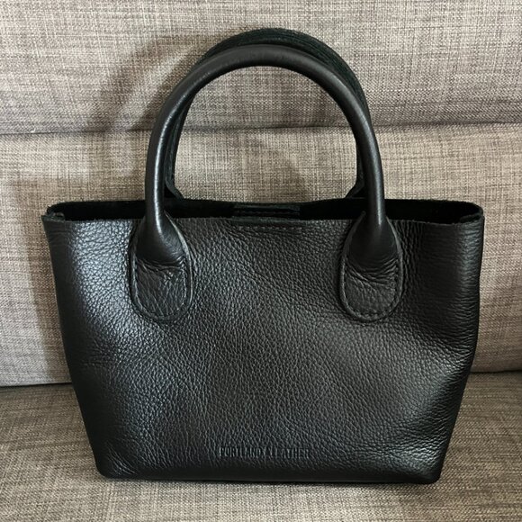 Portland Leather premium small classic Raindrop in pebbled black BUNDLE - Picture 1 of 10